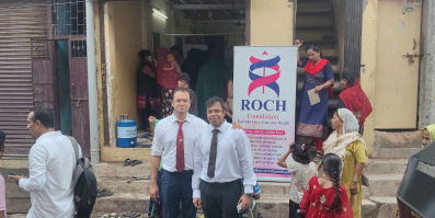 At a breast screening camp held for slum dwellers in association with ROCH foundation